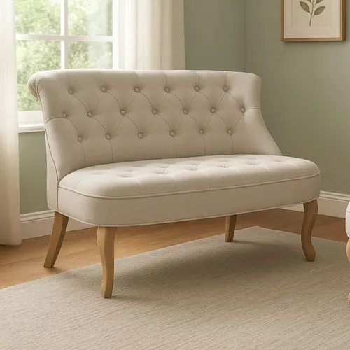 Sillon 2 cuerpos Luis XV en Beige - Sillones y sofás, Uruguay | La Cueva Muebles