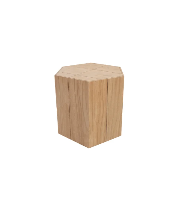 MESA HEXA LATERAL TEKA INDOOR/OUTDOOR en Madera natural - Mesas de arrimo, Uruguay | Más Infinito Casa