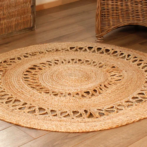 Alfombra Yute Braided Tista Redonda 120 - Textiles, Uruguay | Tiendas Montevideo