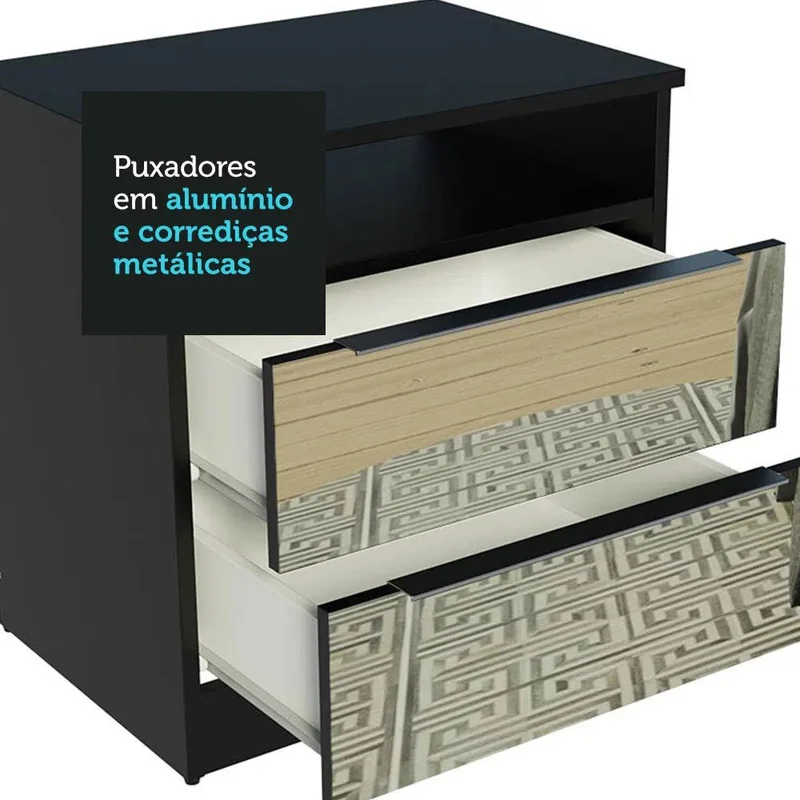 Mesa de Luz con 2 Cajones y Espejo en Rustic - Mesas de luz, Uruguay | Balton, vista 24