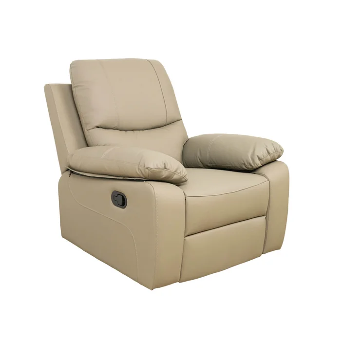 Recliner Manual 1 Cuerpo Cuero Marron Lina Taupe en Beige - Sillones y sofás, Uruguay | Divino, vista 2