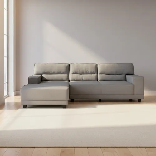 Sofá C/chaise Gris Tela Excelence Izq en Gris - Sillones y sofás, Uruguay | Divino