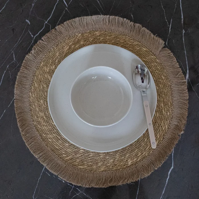 Individual redondo de yute - Textiles, Uruguay | Buho Store