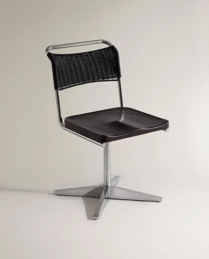 SILLA ACERO INOXIDABLE Y PIEL en Marrón - Sillas, Uruguay | Zara Home, vista 2