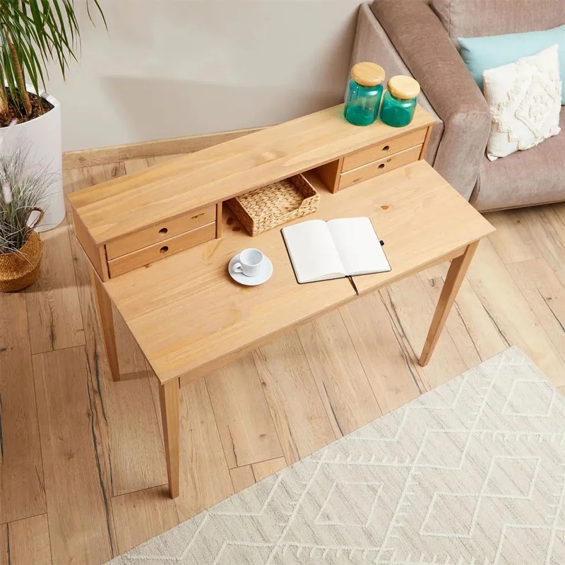 Escritorio 110cm Milan - Madera Maciza en Madera natural - Escritorios, Uruguay | Balton, vista 5