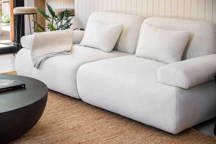 SILLON FOA - LINO ANTIMANCHAS - 2.20 MTS en Blanco - Sillones y sofás, Uruguay | La Iberica