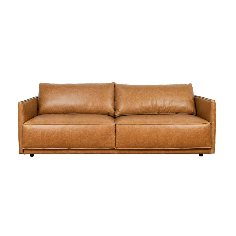 Sillón 3 Cuerpos Cuero-100-natural Marron Romeo Camel en Beige - Sillones y sofás, Uruguay | Divino, vista 3