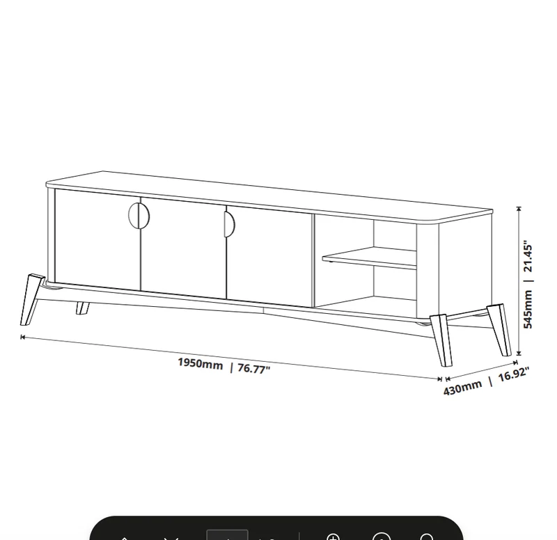 Rack 180CM - Linea Buriti 100% MDF en Blanco - Muebles para TV, Uruguay | Balton, vista 5