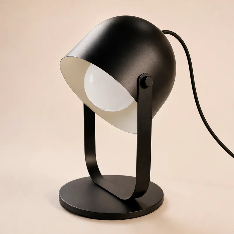 Lámpara de mesa Domo blanca / negra en Negro - Lámparas de mesa, Uruguay | Alta Gracia Deco, vista 4