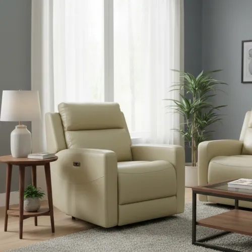 Poltrona de 100% Cuero - Wind Icerberg | Eléctrica en Blanco - Sillones y sofás, Uruguay | Rústico Hogar