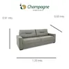 SOFA 2 CUERPOS - TAPIZADO PU COLOR PERLA en Blanco - Sillones y sofás, Uruguay | Champagne Home, vista 3 de 5