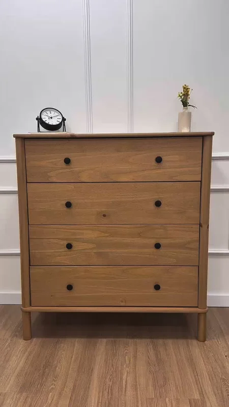 Comoda Apama 90CM 4 Cajones - Madera Maciza en Madera natural - Cómodas, Uruguay | Balton, vista 3