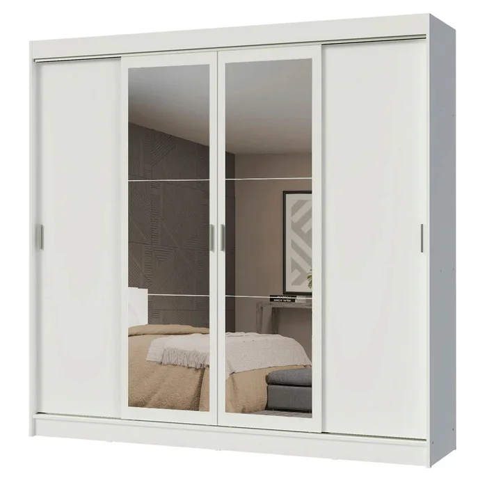 Ropero Placard Matrimonial Austin 4 Puertas Corredizas 215cm con 2 Esp en Blanco - Roperos y placares, Uruguay | Balton, vista 3