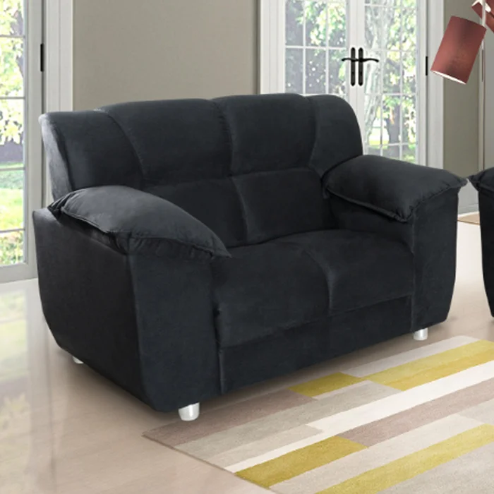 Juego De Living Sofa 2 Y 3 Cuerpos Tapizados En Tela en Negro - Sillones y sofás, Uruguay | Soy Hogar, vista 5