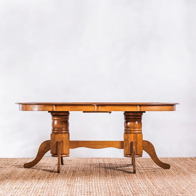 Mesa Oval Extensible Brighton 180 Cm en Marrón - Mesas de comedor, Uruguay | Aihaus