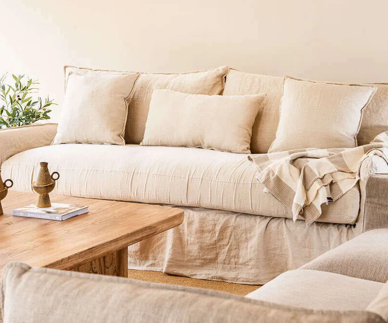 SILLON ALMA LINO BEIGE - 2.30 MTS en Beige - Sillones y sofás, Uruguay | La Iberica