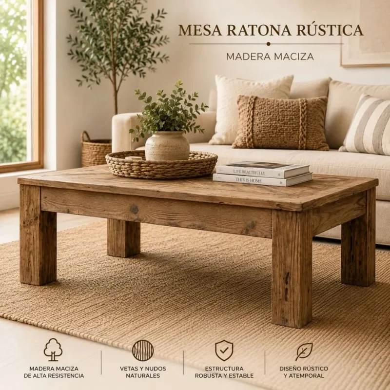 Mesa de living Linea Rimini en Madera natural - Mesas de living, Uruguay | La Cueva Muebles, vista 3