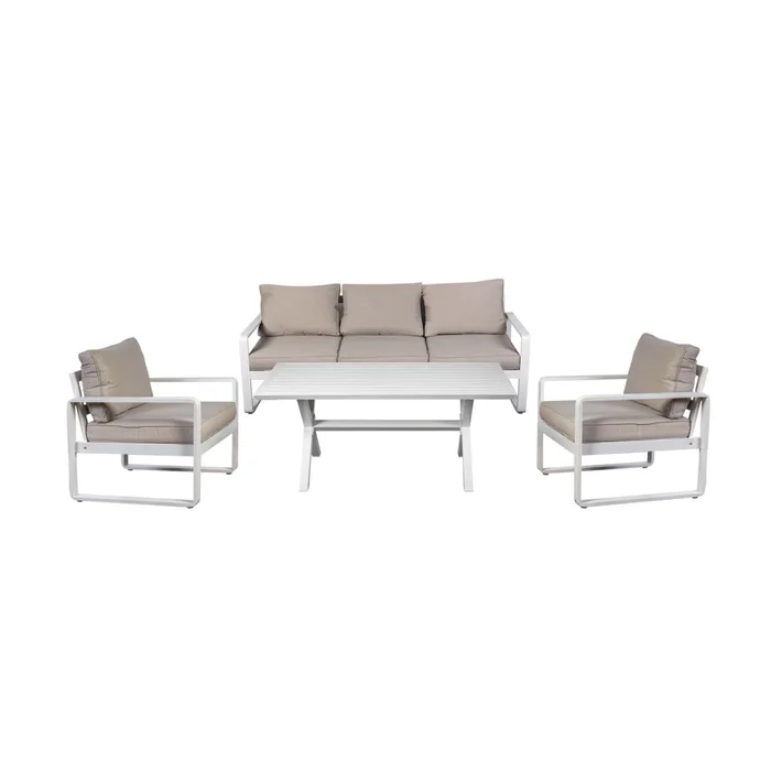 Set Comedor Aluminio Natural-beige Cali en Beige - Muebles para el exterior, Uruguay | Divino