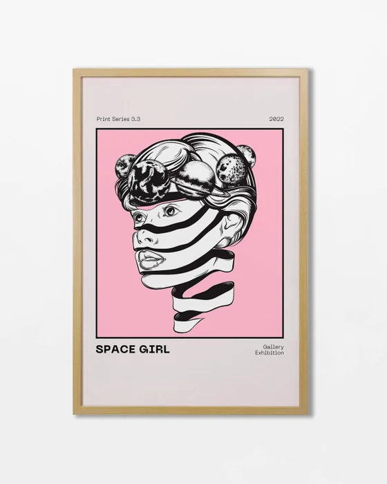 Space Girl en Rosa - Láminas, Uruguay | La Cuadrería