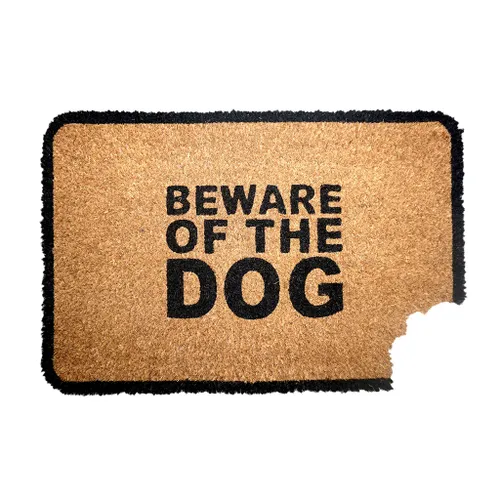 FELPUDO DE COCO 40X60CM H.1.5CM BEWARE OF THE DOG - Textiles, Uruguay | Decohogar