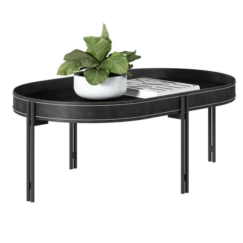 Mesa Ratona Monaco 93cm Cuero/MDF en Marrón - Mesas de living, Uruguay | Balton, vista 15