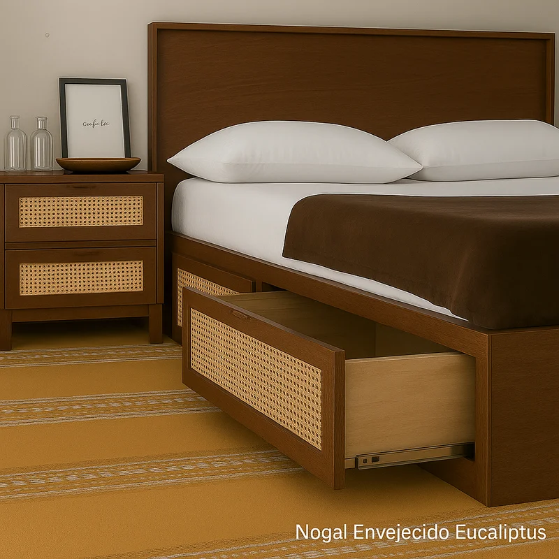 Cama Canagge con Ratán en Marrón - Dormitorio, Uruguay | Tree House Deco, vista 6
