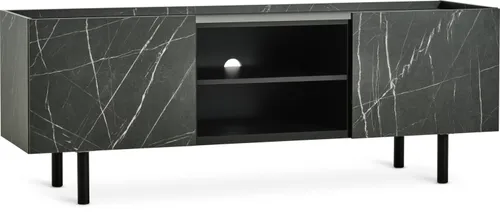 Mueble TV KRONDAL 2 puertas color mármol en Negro - Muebles para TV, Uruguay | JYSK
