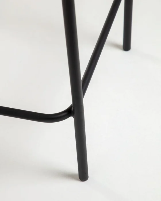 Taburete Lambton de cuerda - negro y acero con acabado negro altura 62 cm en Negro - Butacas, banquetas y puffs, Uruguay | Kavehome, vista 6