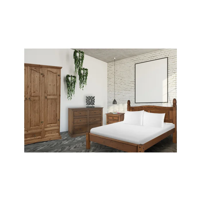 Cama 2 Plazas Madera Marron Mex en Marrón - Dormitorio, Uruguay | Divino, vista 5