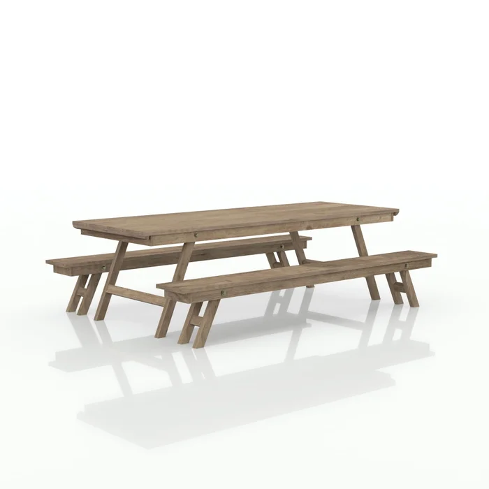 MH- JUEGO DE BARBACOA EN MADERA EUCALIPTO RUSTICO en Marrón - Mesas de comedor, Uruguay | Alfa Ventas, vista 2