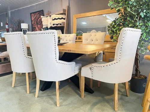 Juego Comedor Madera Ozark Home Griego 6 Sillas Capitoneadas A Eleccion en Madera natural - Mesas de comedor, Uruguay | Ozark Home, vista 7