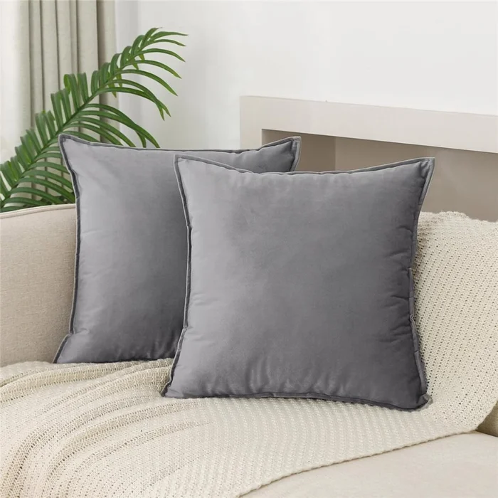 ALMOHADON VELVET 40x40CM GRIS en Gris - Textiles, Uruguay | Decohogar, vista 3