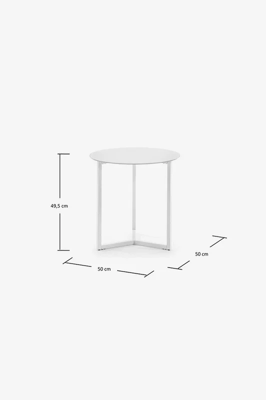Mesa auxiliar Raeam Ø 50 cm - blanco en Negro - Mesas de arrimo, Uruguay | Kavehome, vista 4