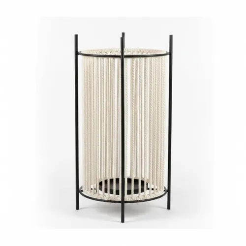 FANAL CILINDRICO METAL/CUERDA D14x28CM en Beige - Jarrones, Uruguay | Decohogar