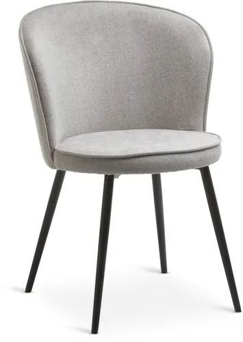 Silla de comedor RISSKOV tela gris claro/negro en Gris - Sillas, Uruguay | JYSK
