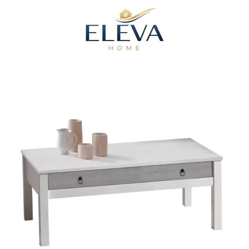 Mesa ratona Linea Flora - Blanco en Blanco - Mesas de living, Uruguay | Nario Hogar