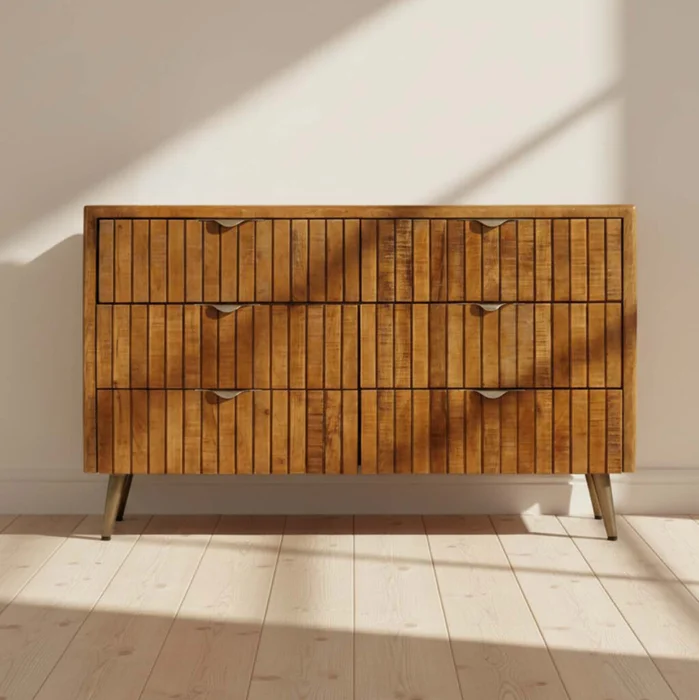 Cómoda 125cm Madera Marron Renee en Madera natural - Cómodas, Uruguay | Divino