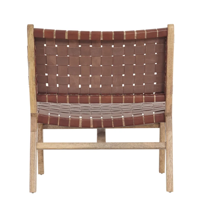 Butaca Cuero-y-madera Marron Kaia en Marrón - Sillones y sofás, Uruguay | Divino, vista 6