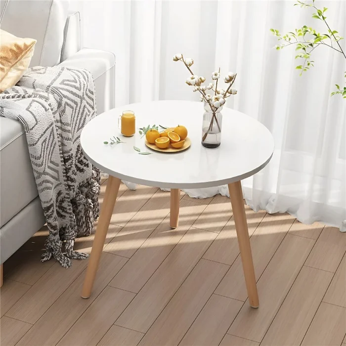 MESA AUXILIAR BAMBOO C/ BLANCO D50CM/H47CM en Multicolor - Mesas de comedor, Uruguay | Decohogar, vista 3