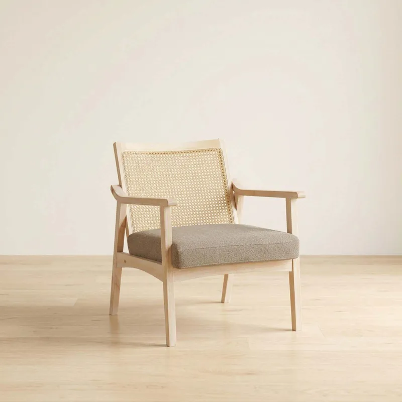 Butaca Madera-y-tela Natural-beige Dakota Natural en Madera natural - Sillones y sofás, Uruguay | Divino