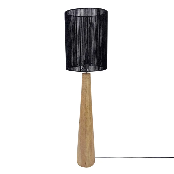 Lámpara de pie Madera y yute Negro Vml-13736 Negro/natural en Multicolor - Lámparas de mesa, Uruguay | Le Blanc