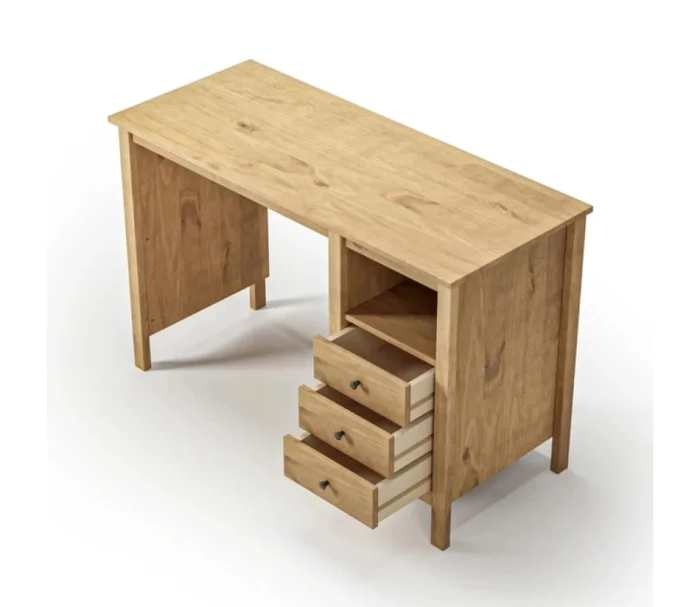 Escritorio Mari 3 Cajones 1 Nicho Miel en Madera natural - Escritorios y sillas de escritorio, Uruguay | Albanés, vista 3