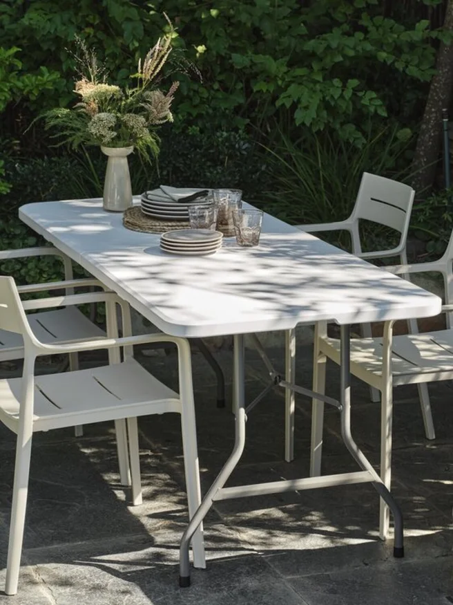 Mesa plegable KULESKOG W75xL180 blanco en Blanco - Muebles para el exterior, Uruguay | JYSK, vista 2
