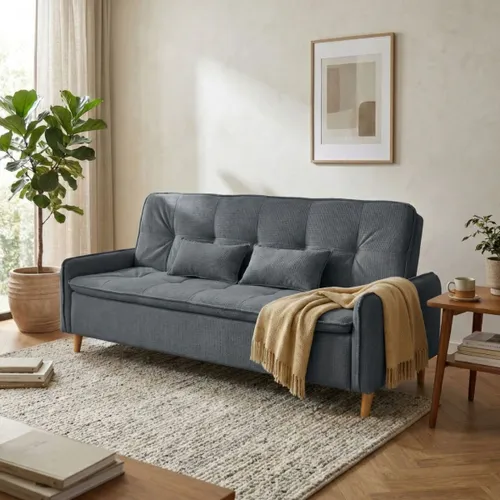 Sofa cama Donna - 3 Cuerpos - Gris Azulado en Beige - Sillones y sofás, Uruguay | Rústico Hogar