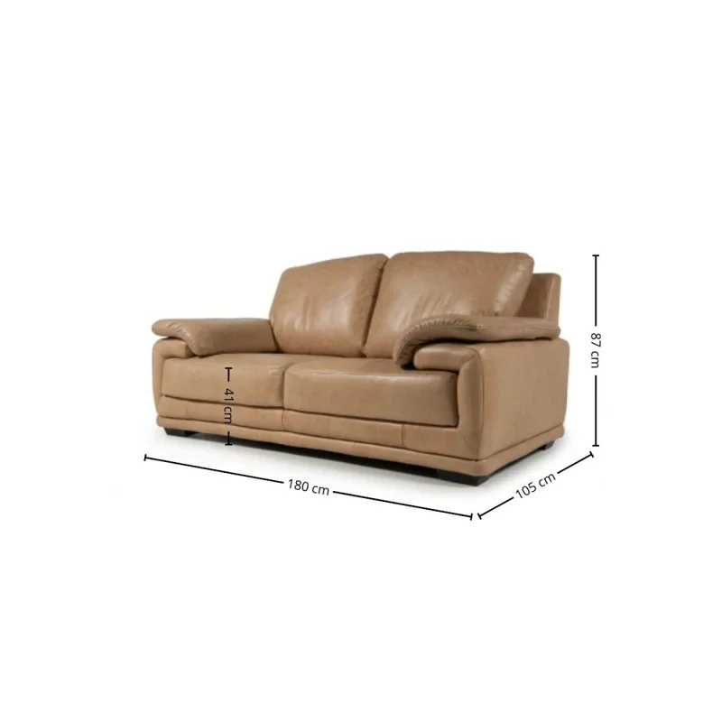 Sofá Space - Cuero Natural - 2 cuerpos - A fabricar en Beige - Sillones y sofás, Uruguay | NYR, vista 3
