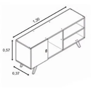 Rack Tv Linea Retro Mesa De Living 1 Puerta Rt3014 Blanco en Blanco - Muebles para TV, Uruguay | Soy Hogar, vista 2