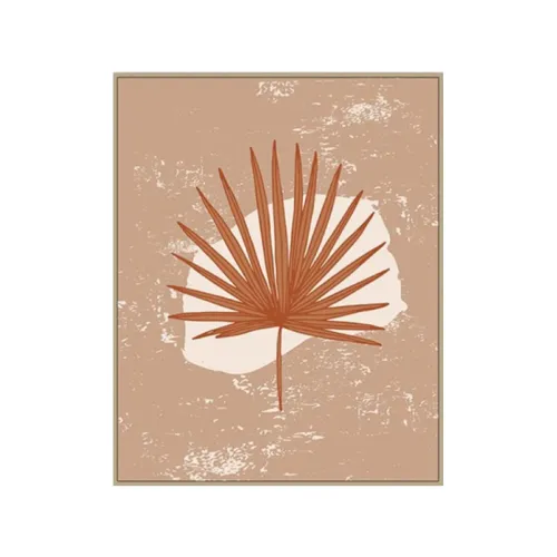 CUADRO CANVAS 40x50CM MARCO COL.MADERA HOJA PALMER en Madera natural - Decoración de pared, Uruguay | Koz
