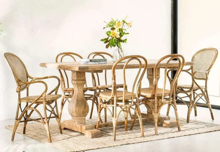 MESA COMEDOR DE OLMO ISABEL - 1.60 X 0.90 MTS en Madera natural - Mesas de comedor, Uruguay | La Iberica