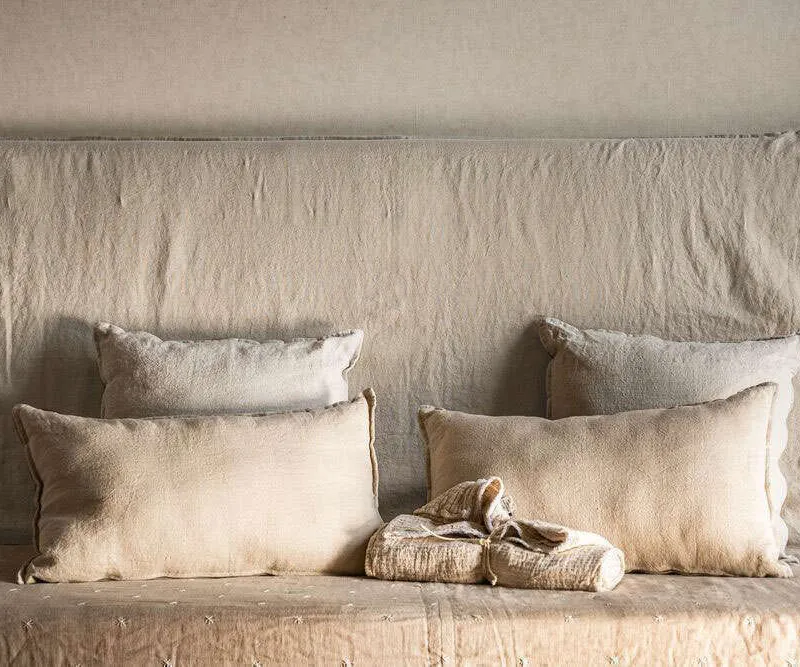 RESPALDO ALMA - LINO CRUDO - 1.90 MTS en Beige - Respaldos de cama, Uruguay | La Iberica