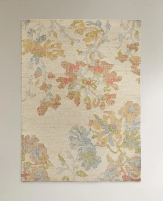 ALFOMBRA YUTE FLORES en Multicolor, Uruguay | Zara Home, vista 2